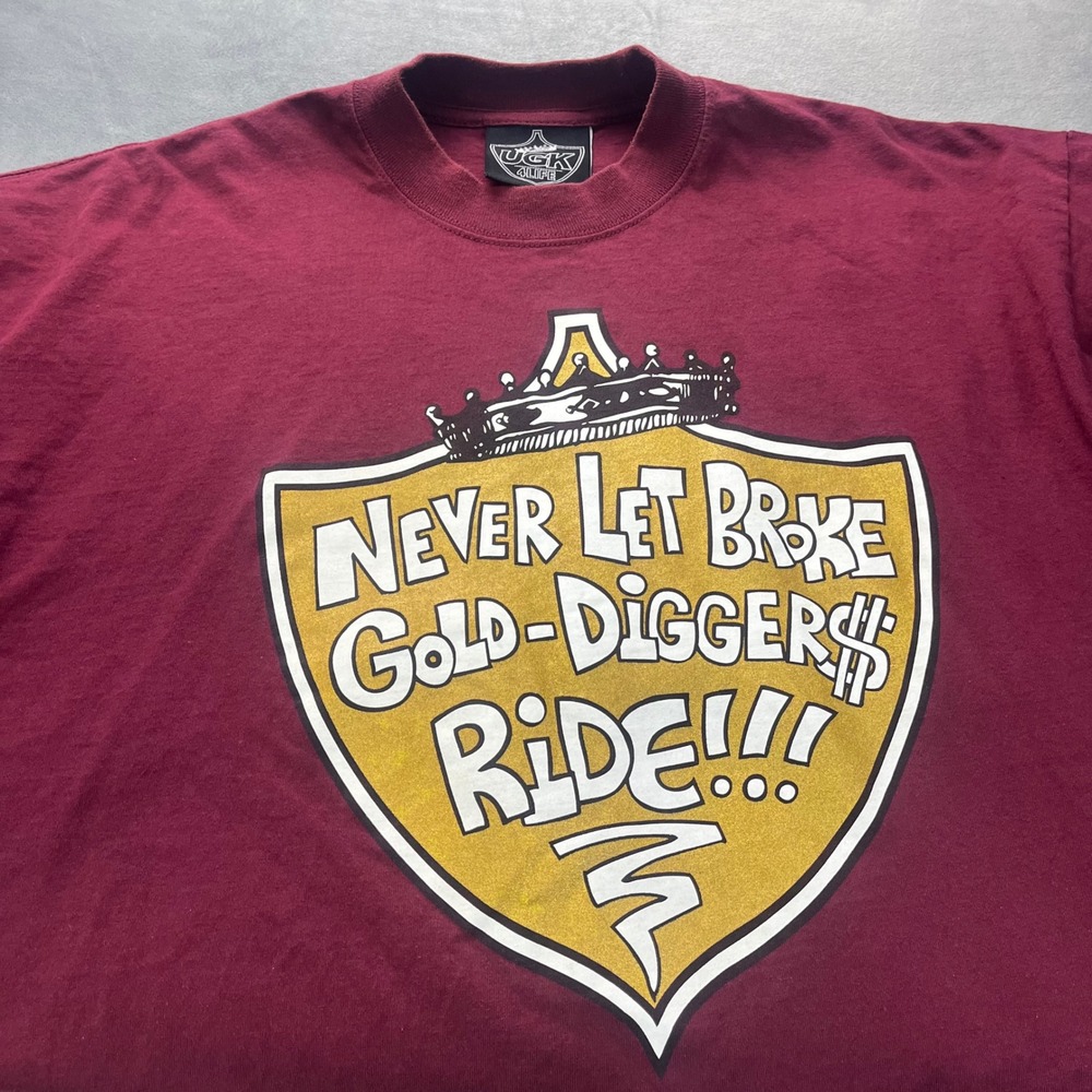 Vintage UGK 4 Life Pimp C T-Shirt Mens 2XL Burgundy Algierz Rap Streetwear - Picture 9 of 10